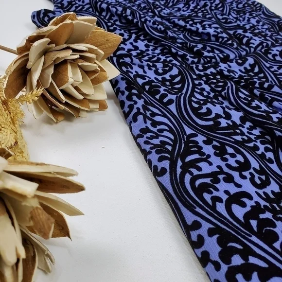 Loft Blue Suede Embroidered Light Shift Dress 2 - Picture 2 of 11